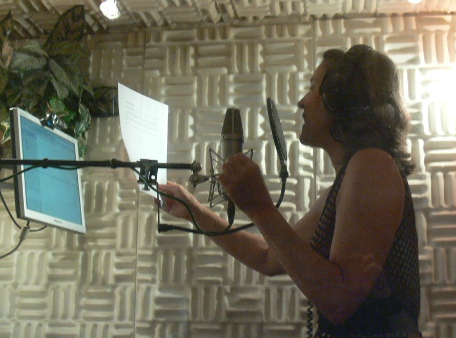 Connie recording at MediaPiu in Italy in 2010